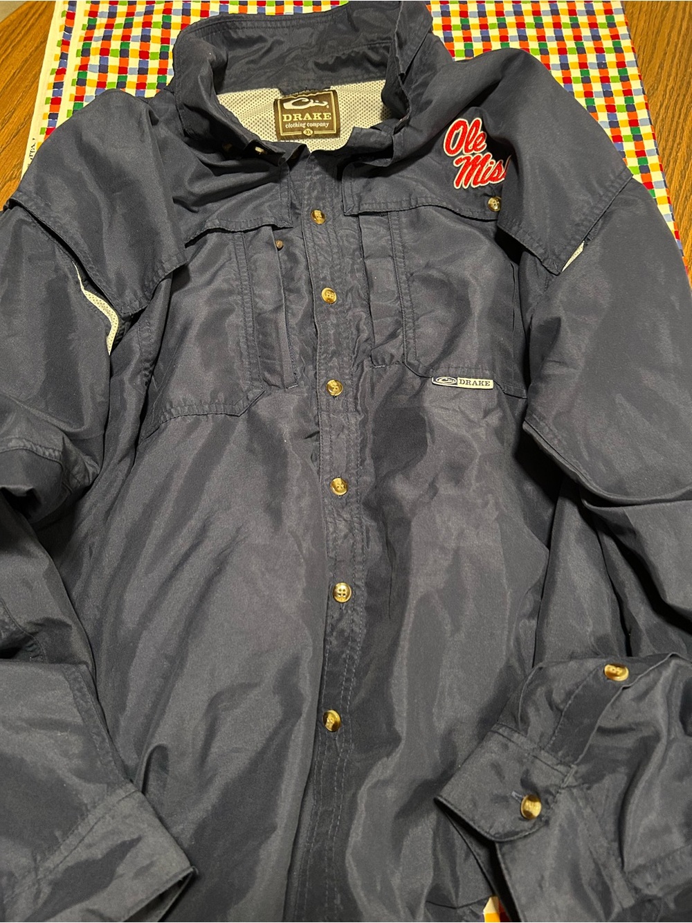 Drake Waterfowl Ole Miss Navy Button-Up shirt 3x